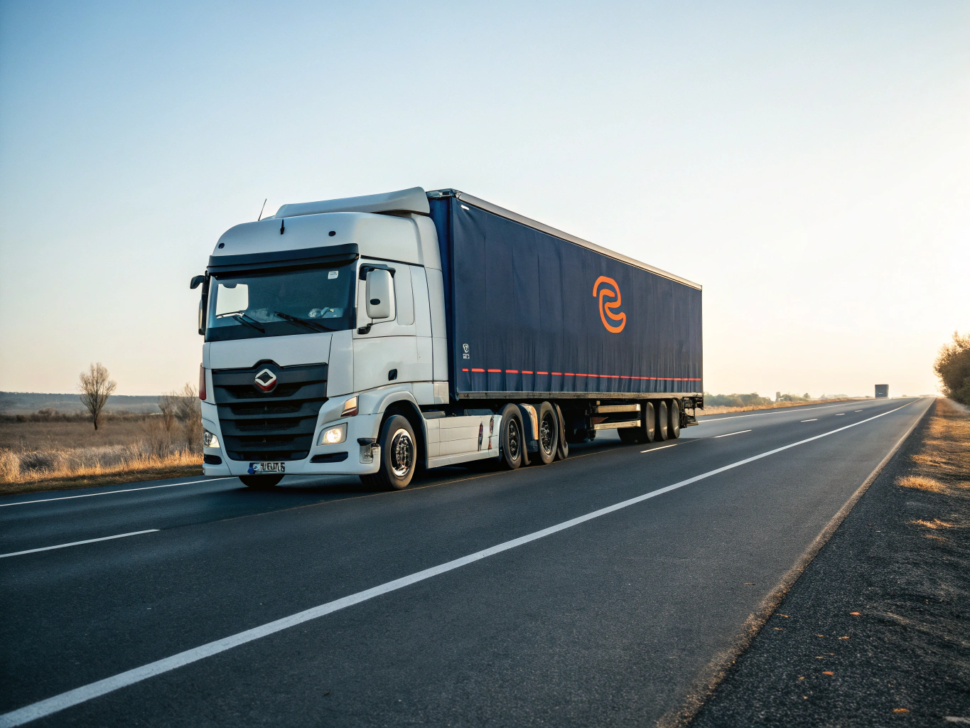 Flota de camiones modernos de CARGA en carretera española